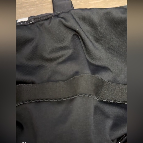 Coral Reef Traveler Tankini Top Black/White Stripe Faux Buttons, Tie Front M - Picture 9 of 12